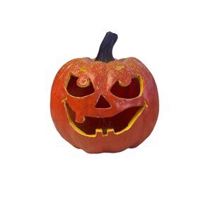 Light Up Ceramic Halloween Pumpkin Lantern
